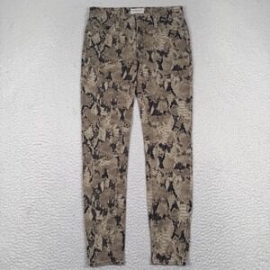 Ralph Lauren Denim & Supply Jeans Size 26 Snakeskin Low Rise Zip Ankle Festival